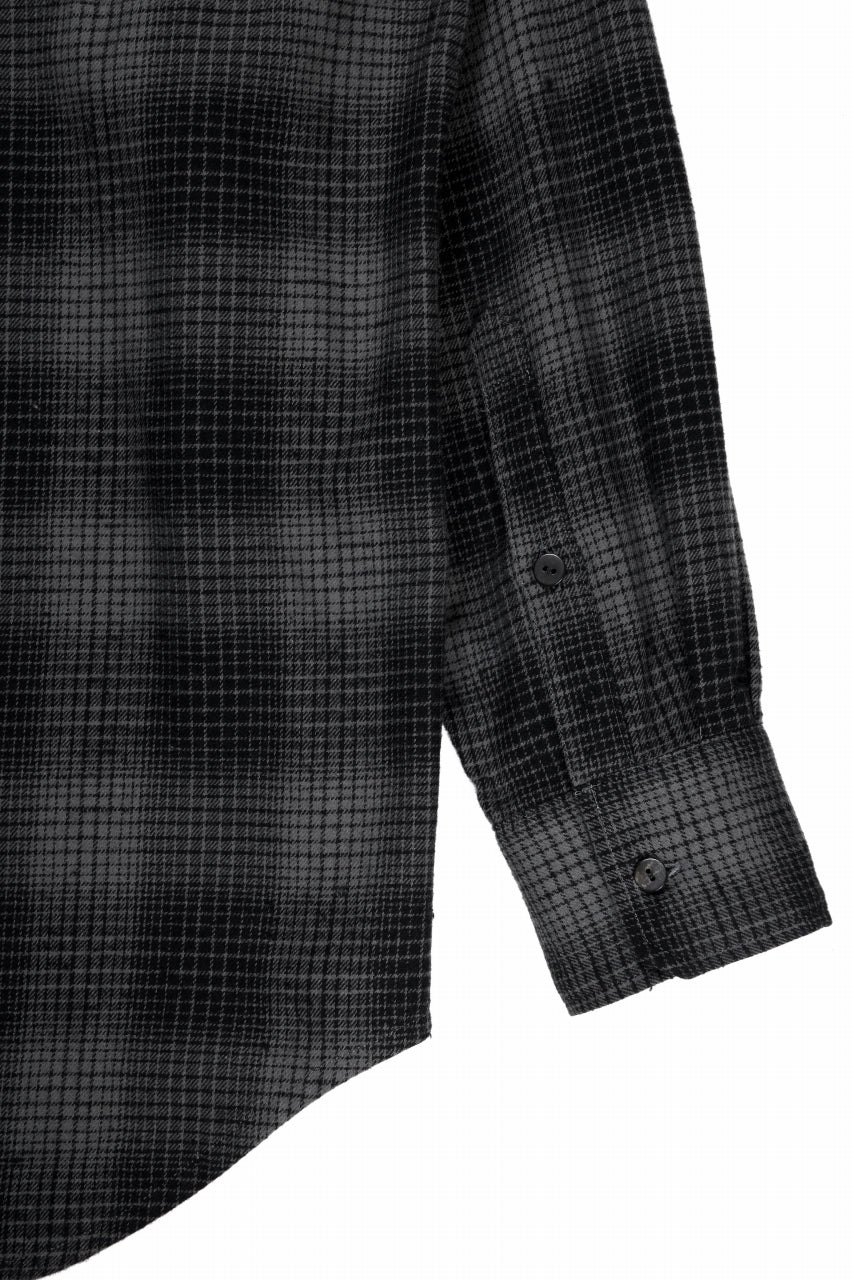 kujaku brushed check dress shirt / S-860 (black) - Image 11