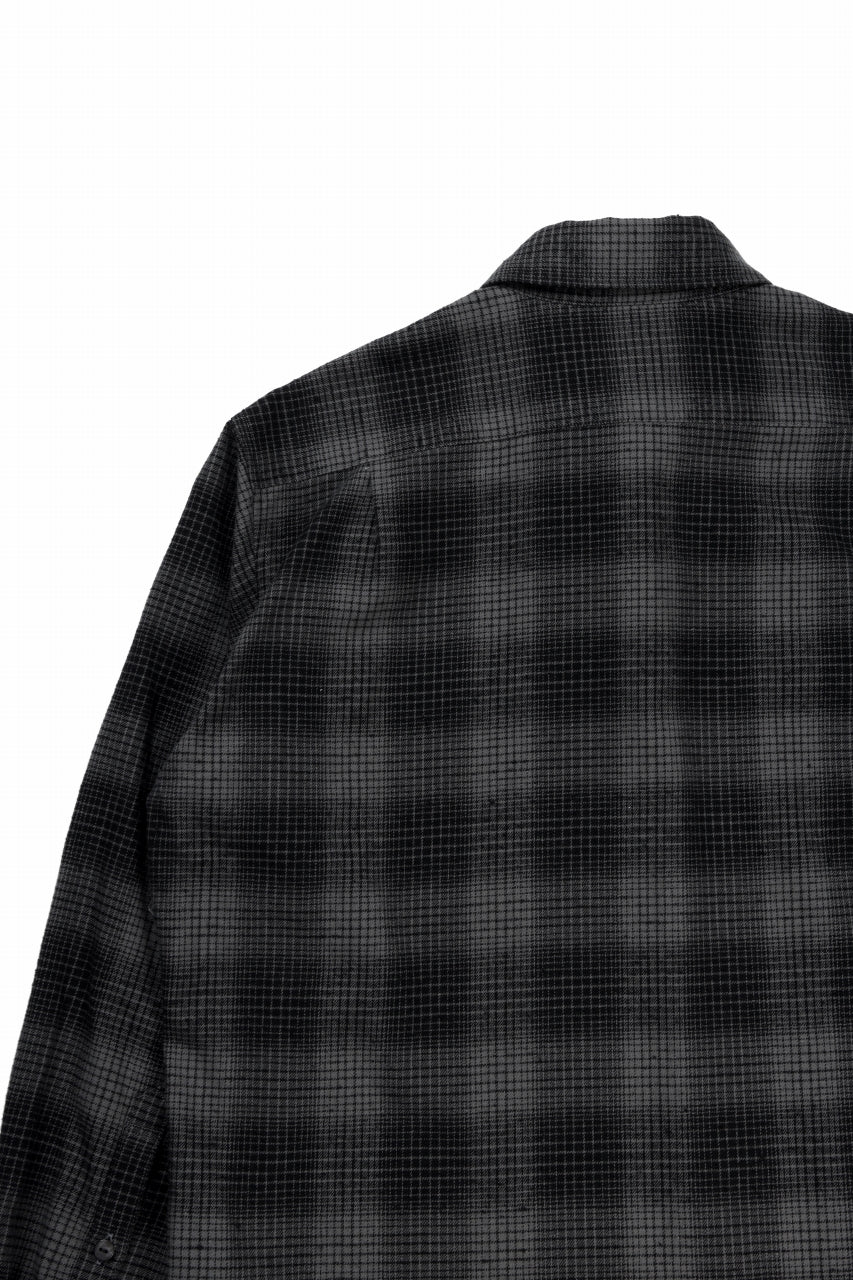 kujaku brushed check dress shirt / S-860 (black) - Image 12