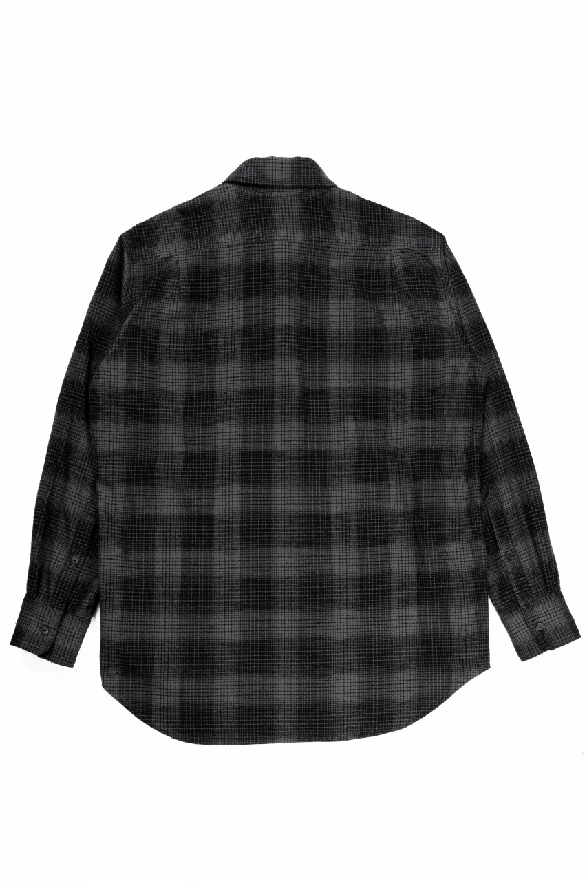 kujaku brushed check dress shirt / S-860 (black) - Image 3