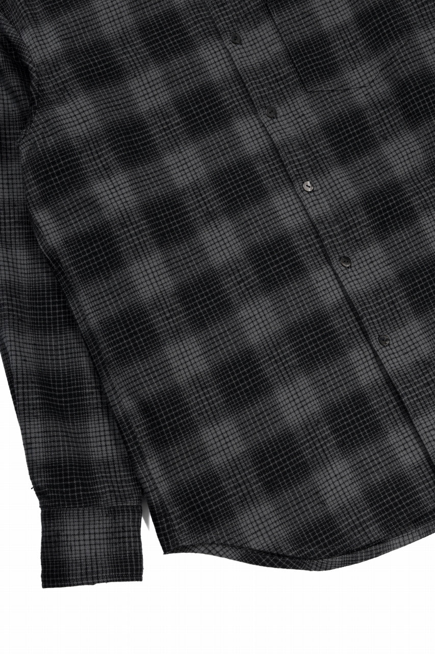 kujaku brushed check dress shirt / S-860 (black) - Image 7