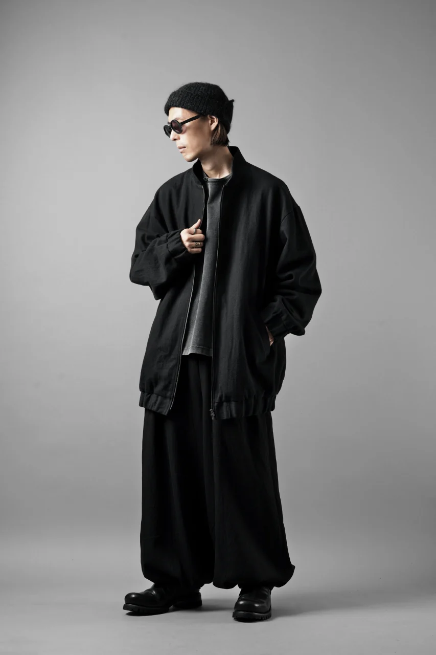 kujaku hem tuck wide easy pants / P-353 (black) - Image 19