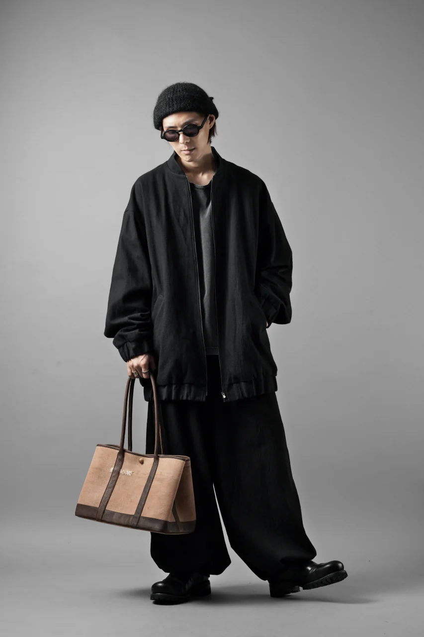 kujaku hem tuck wide easy pants / P-353 (black) - Image 22