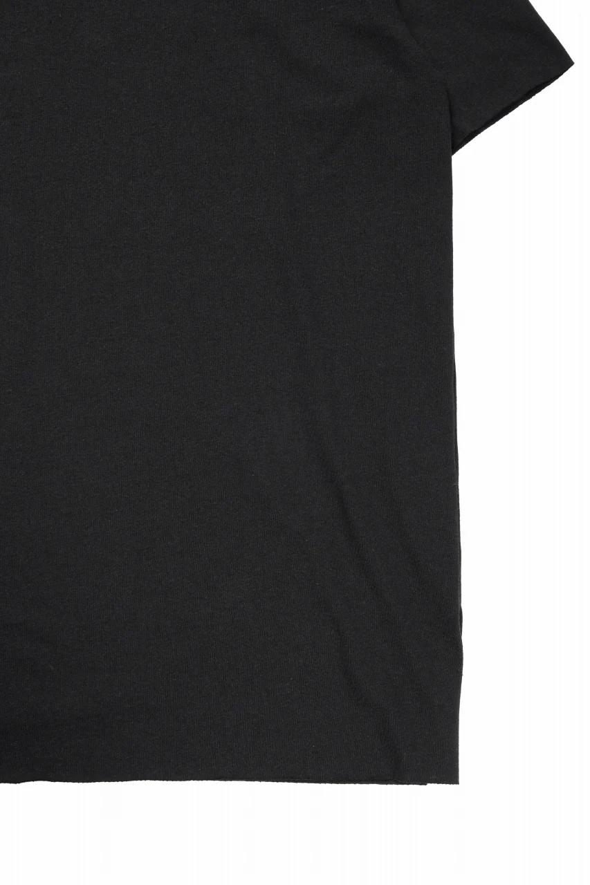 kujaku linen cotton jersey rawedge tops / K-875 (black) - Image 4