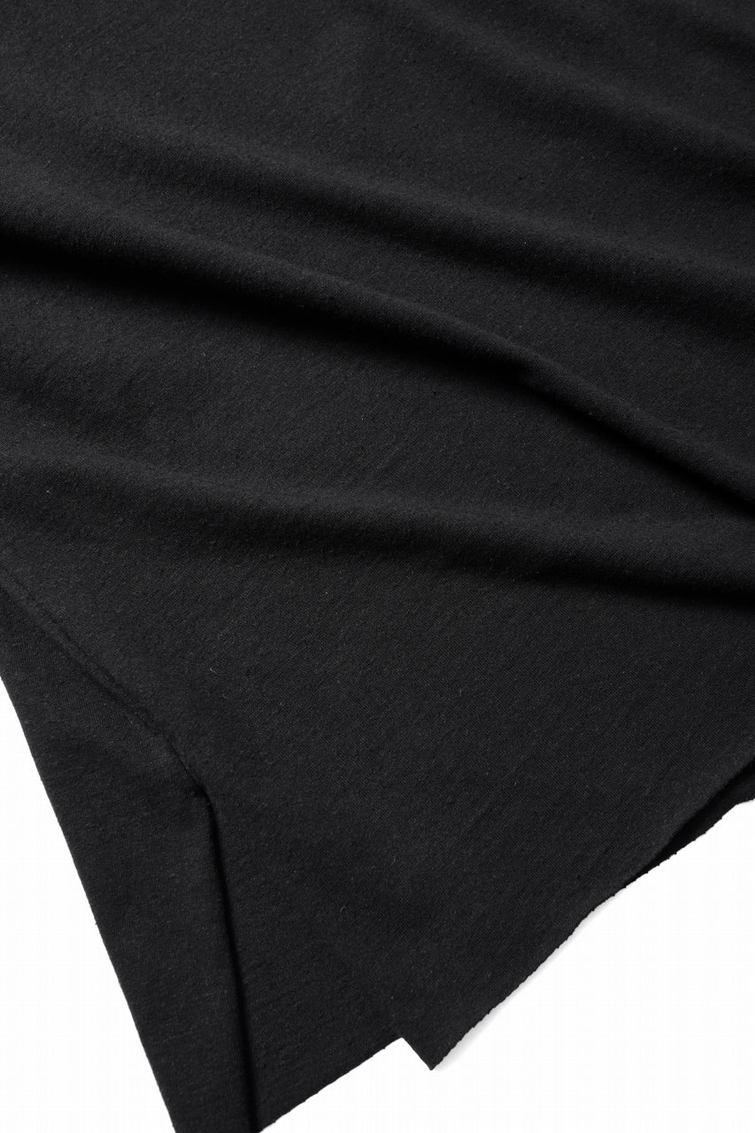 kujaku linen cotton jersey rawedge tops / K-875 (black) - Image 7