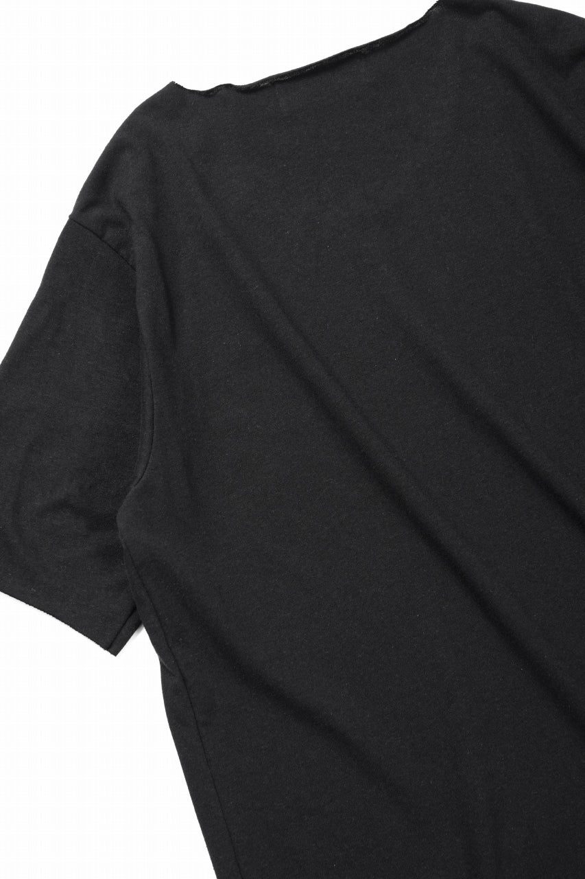 kujaku linen cotton jersey rawedge tops / K-875 (black) - Image 8