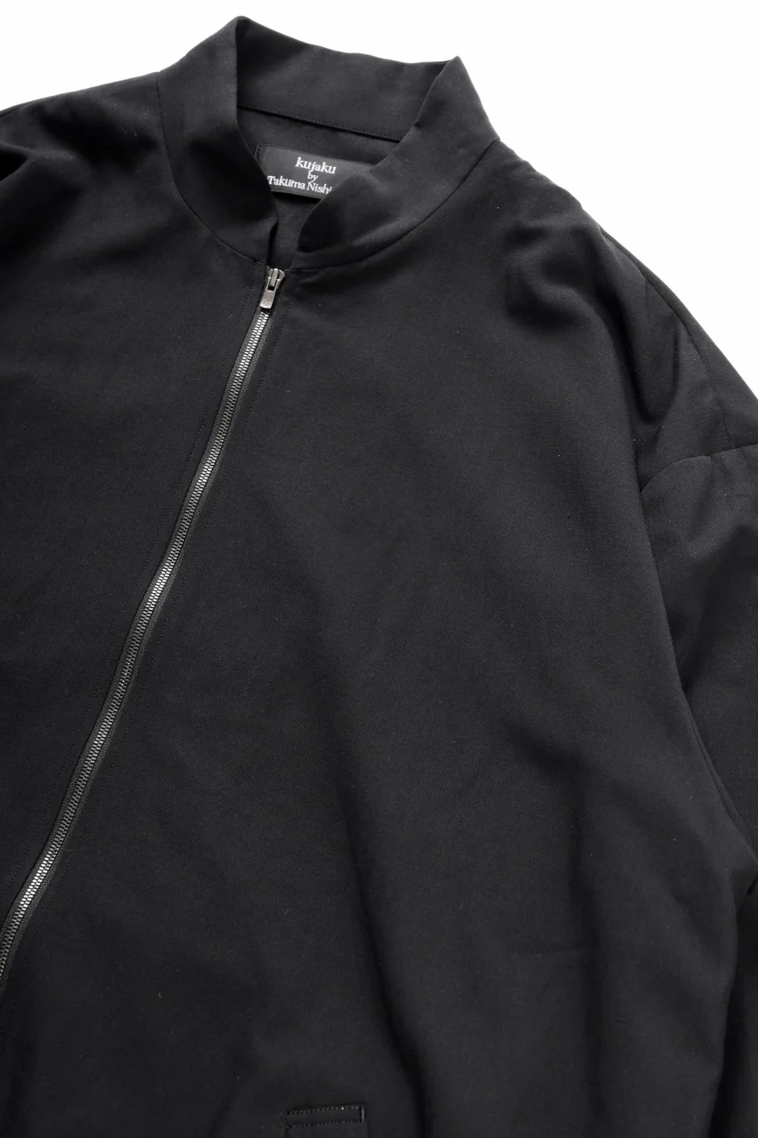kujaku over size zip up blouson / J-131 (black) - Image 4
