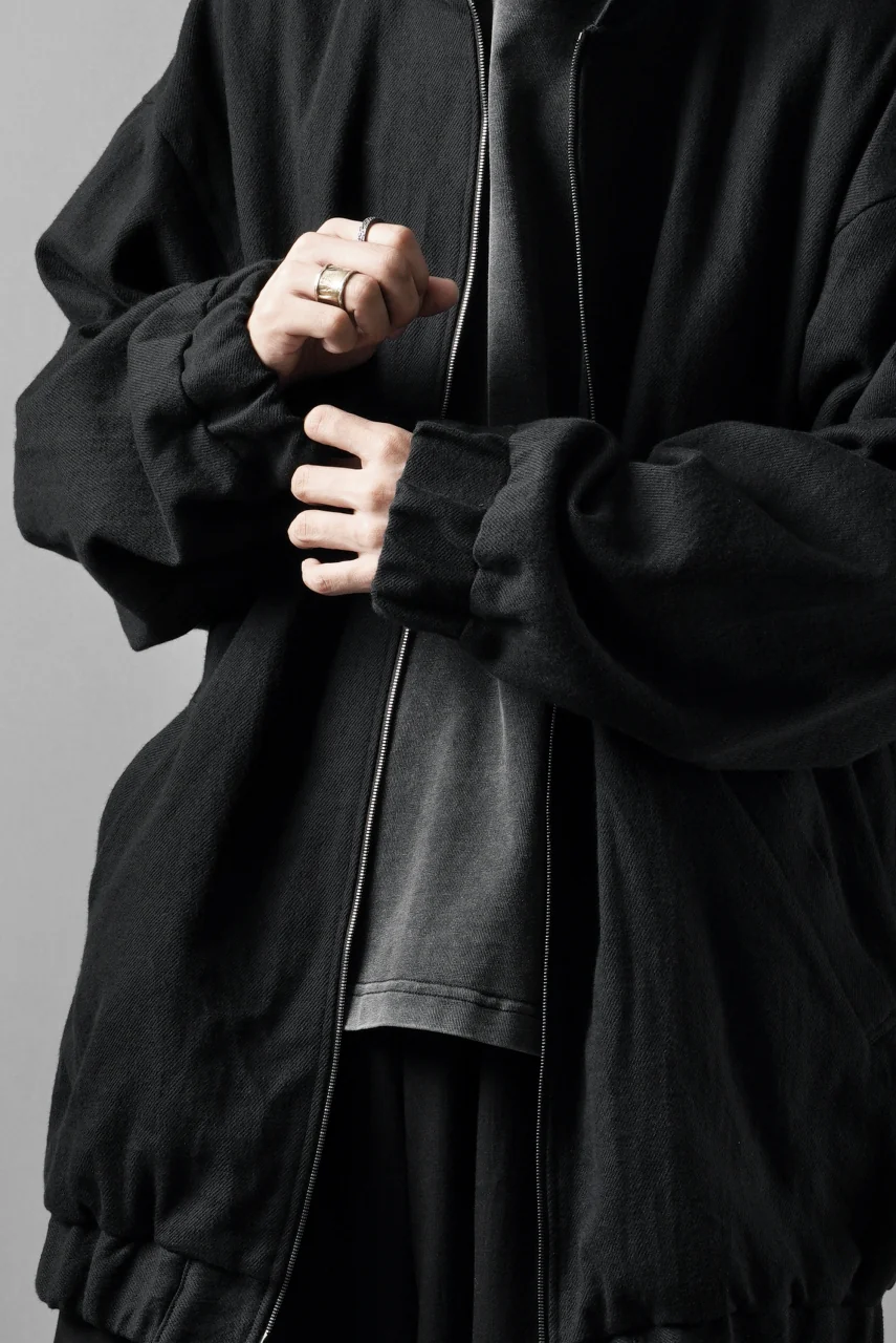 kujaku oversized zip-up blouson / J-811 (black) - Image 18