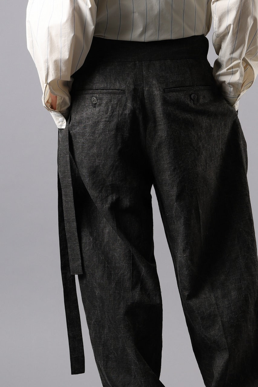 kujaku washed ink double hem pants with matching belt / P-866 (black) - Image 14