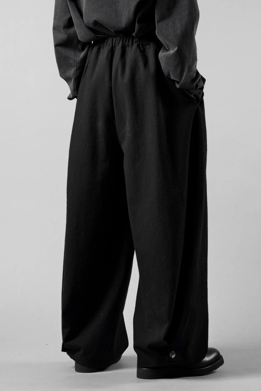 kujaku wide easy pants with hem button / P-317 (black) - Image 10