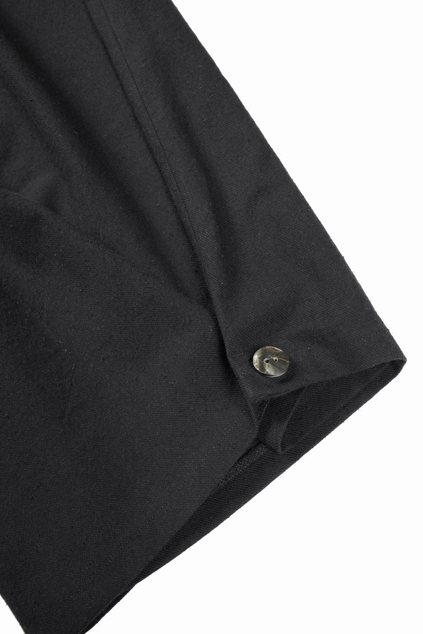 kujaku wide easy pants with hem button / P-317 (black) - Image 11