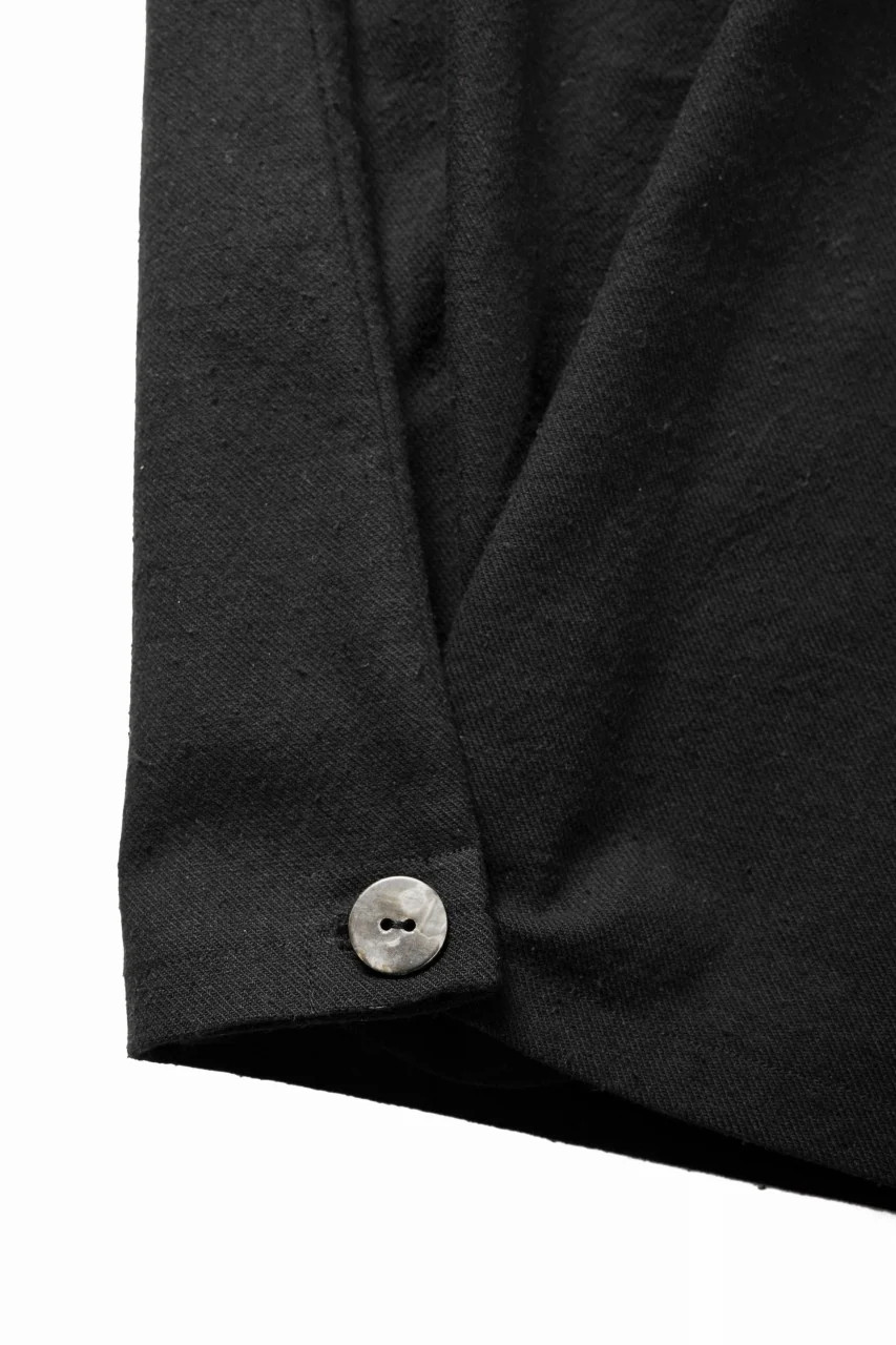 kujaku wide easy pants with hem button / P-317 (black) - Image 12