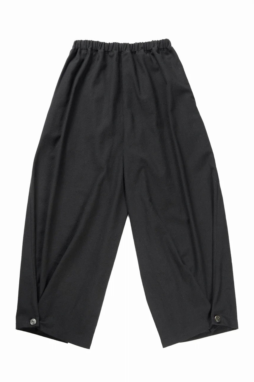 kujaku wide easy pants with hem button / P-317 (black) - Image 4