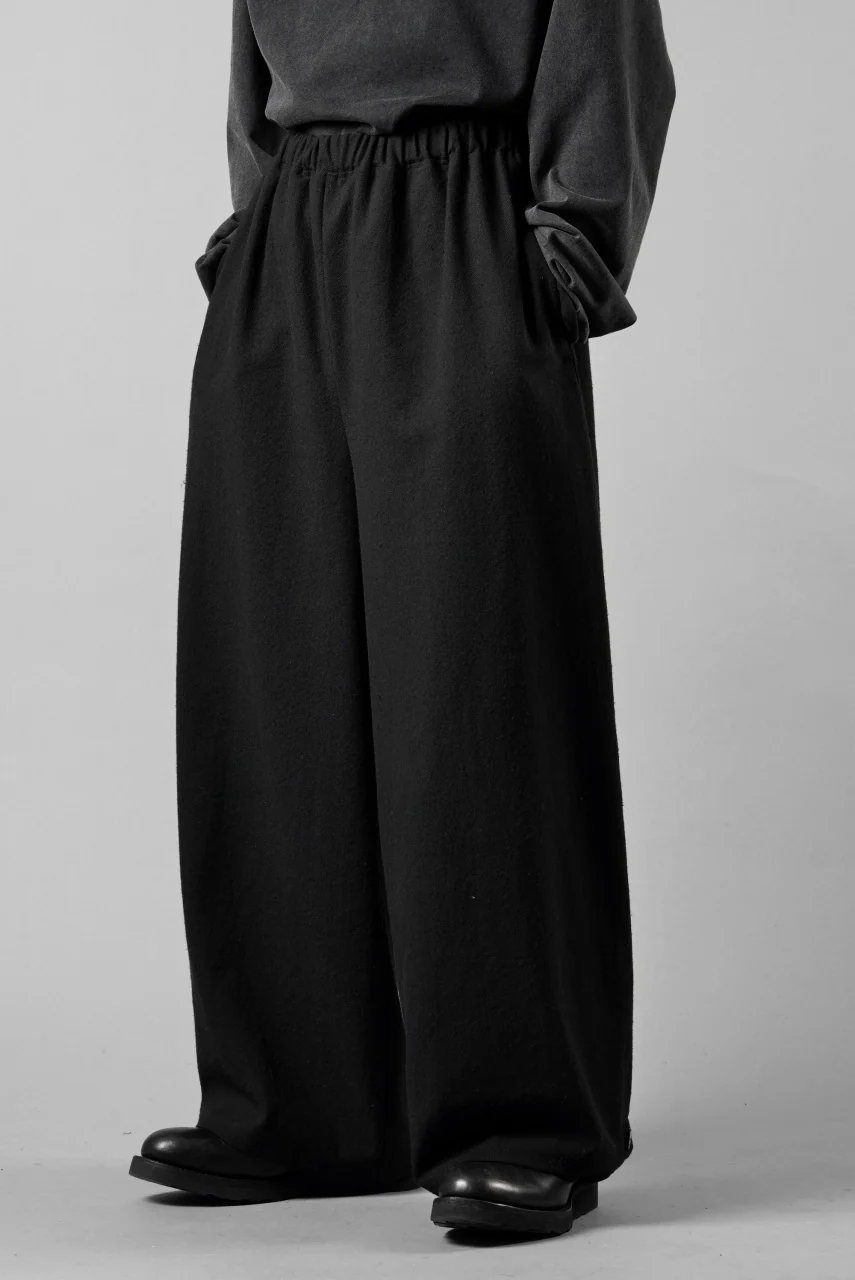 kujaku wide easy pants with hem button / P-317 (black) - Image 5