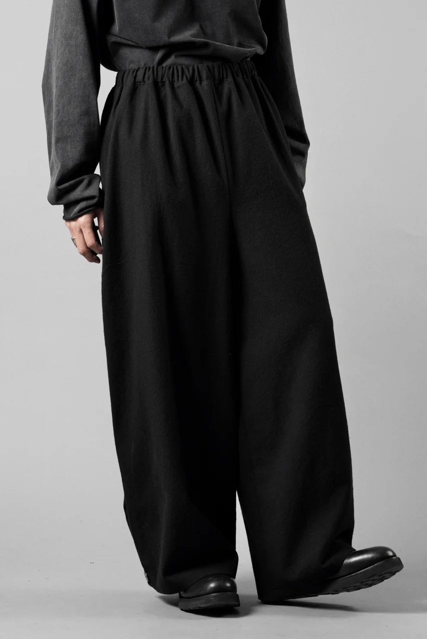 kujaku wide easy pants with hem button / P-317 (black) - Image 6