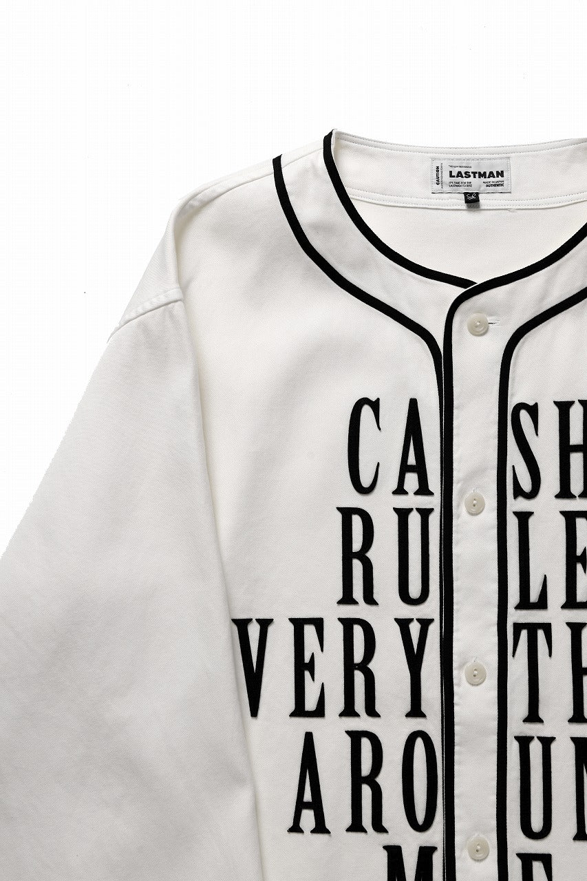 LASTMAN BASEBALL SHIRT "C.R.E.A.M" (L/S) (WHITE) - Image 6