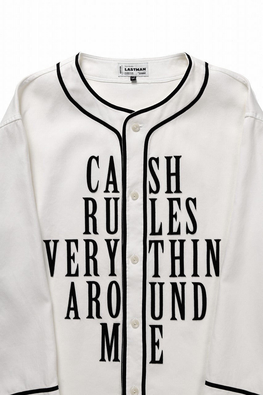 LASTMAN BASEBALL SHIRT "C.R.E.A.M" (L/S) (WHITE) - Image 8
