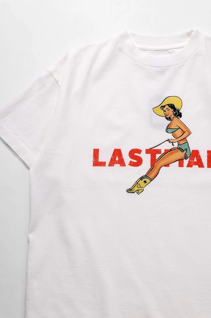 LASTMAN PRINTED TEE -COW GIRL- (WHITE) - Image 4