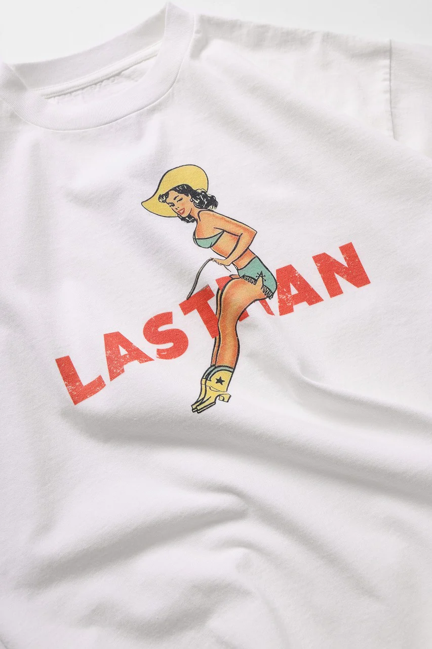 LASTMAN PRINTED TEE -COW GIRL- (WHITE) - Image 7