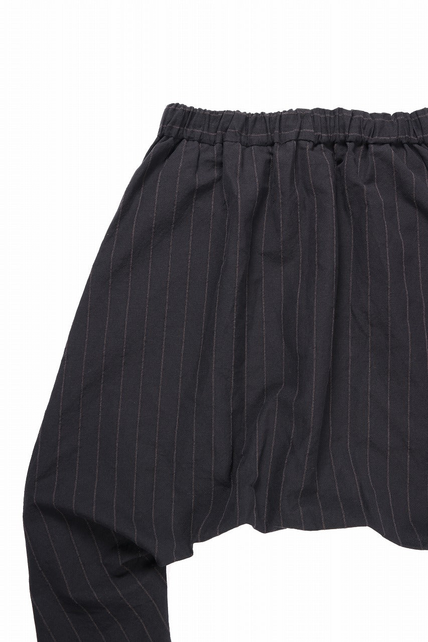 m.a+ 2 vertical pocket elastic waist sarrouel / PU521 LCST(BLACK STRIPE) - Image 9