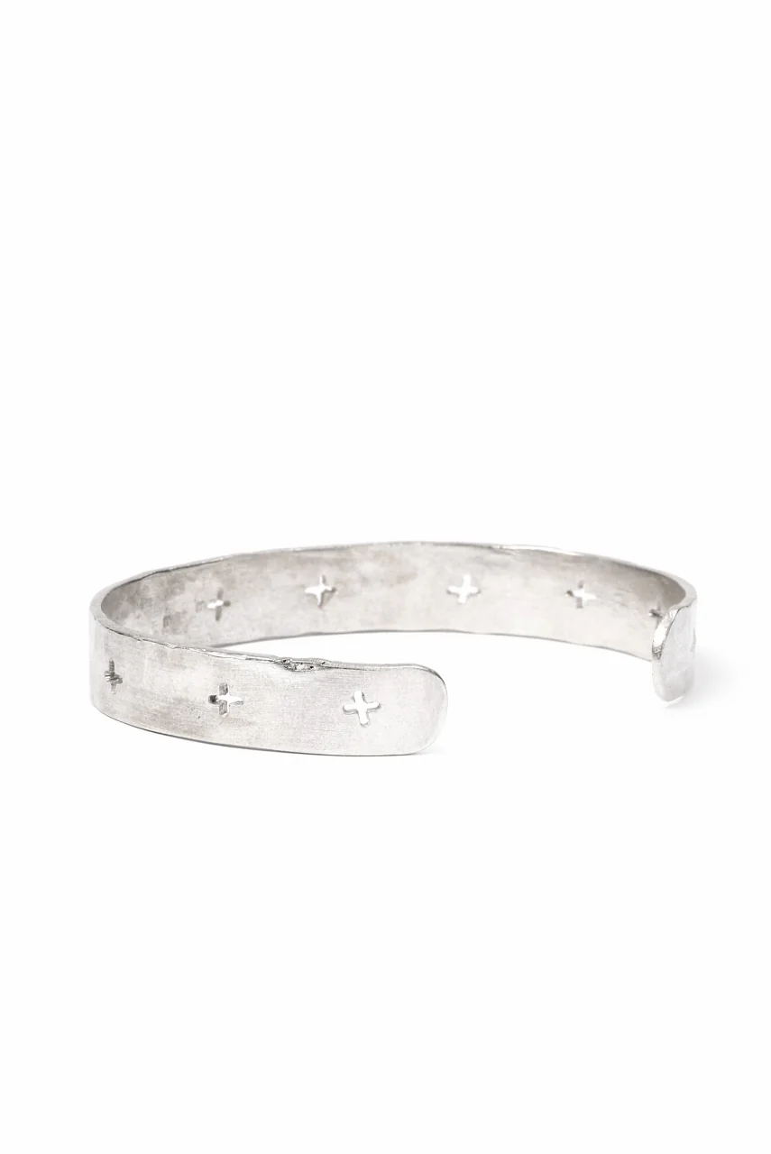 m.a+ cross punched silver bracelet / AB15/AG (SILVER) - Image 6