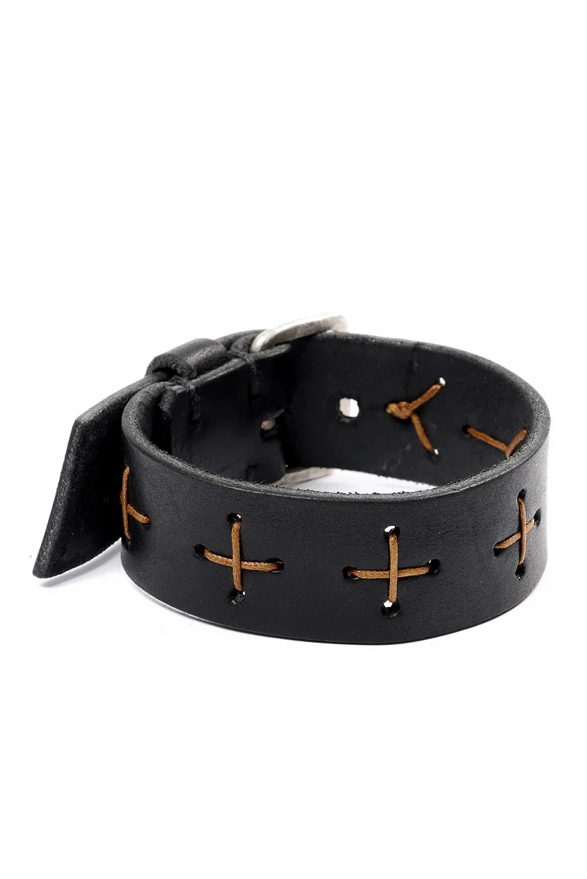 m.a+ cross stitched med wrist band / A-F8E1 GR 3,0 (BLACK) - Image 5