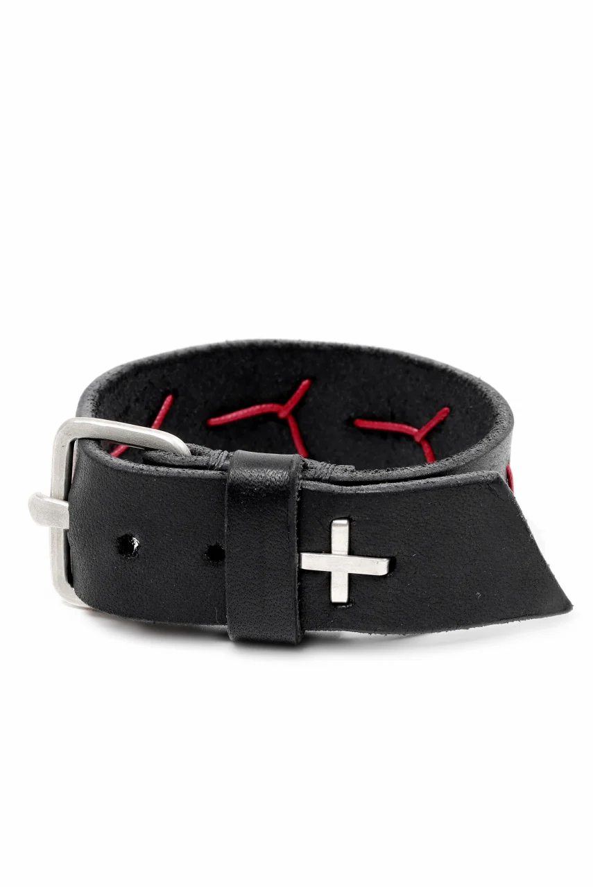m.a+ cross stitched med wrist band / A-F8E1/GR 3,0 (BLACK) - Image 2