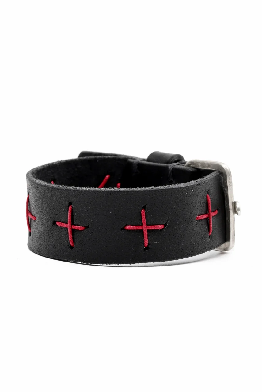 m.a+ cross stitched med wrist band / A-F8E1/GR 3,0 (BLACK) - Image 4