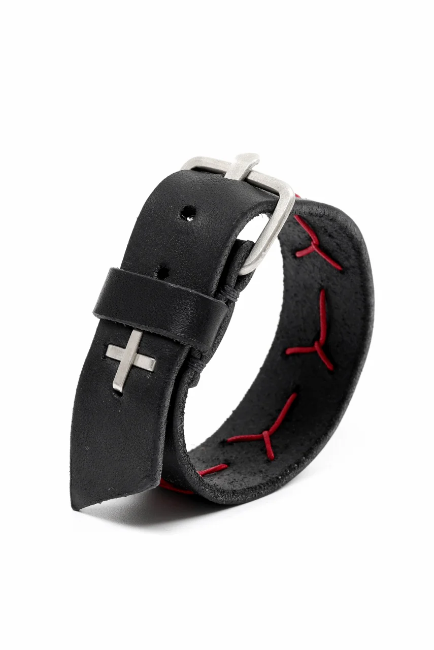 m.a+ cross stitched med wrist band / A-F8E1/GR 3,0 (BLACK) - Image 5