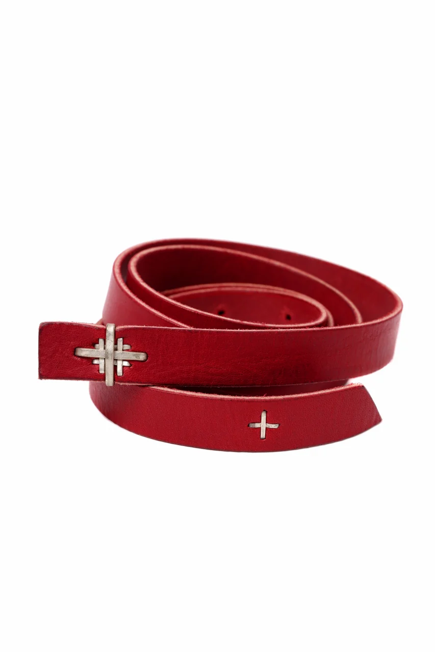 m.a+ double cross buckle skinny belt / EX+1B/GR3,0 (CHILI RED) - Image 5