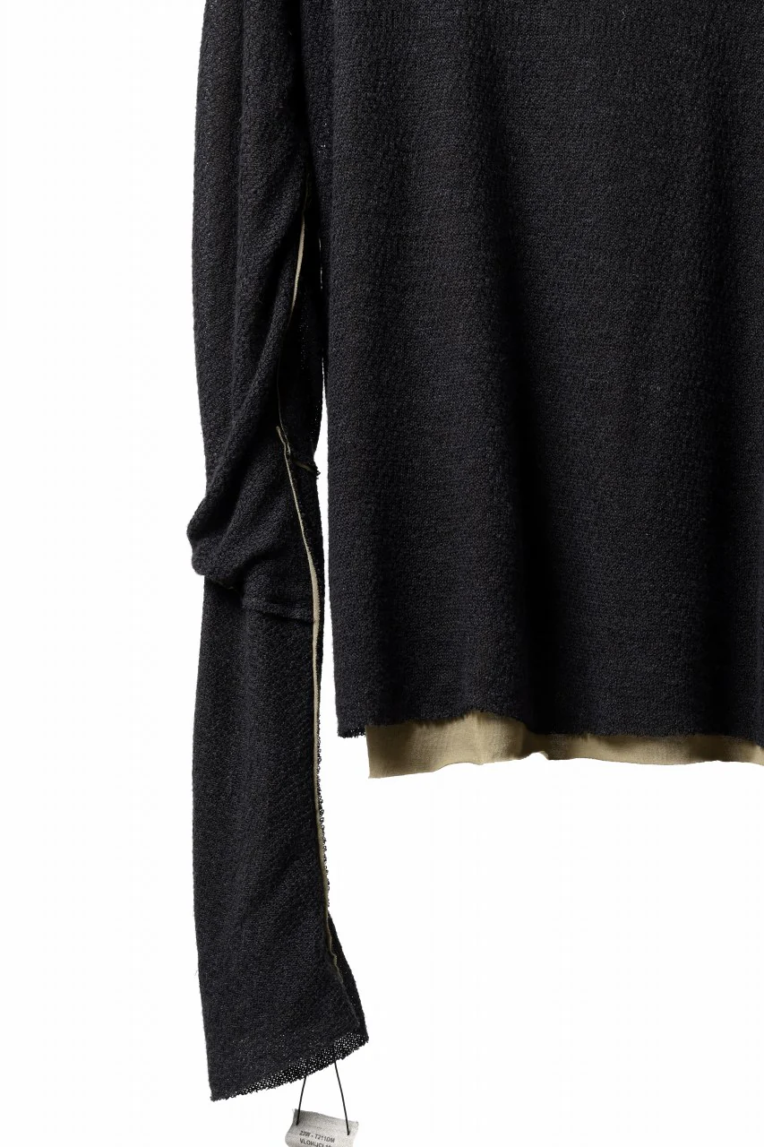 m.a+ double one piece long sleeve knit & t-shirt / T211DM/VLOH/JCL1 (BLACK/WOOD BROWN) - Image 10