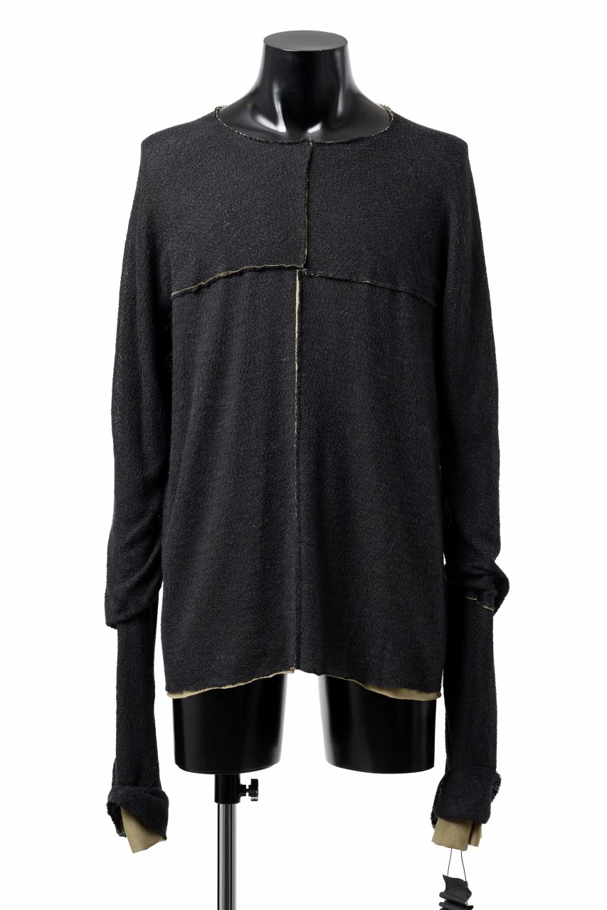 m.a+ double one piece long sleeve knit & t-shirt / T211DM/VLOH/JCL1 (BLACK/WOOD BROWN) - Image 12
