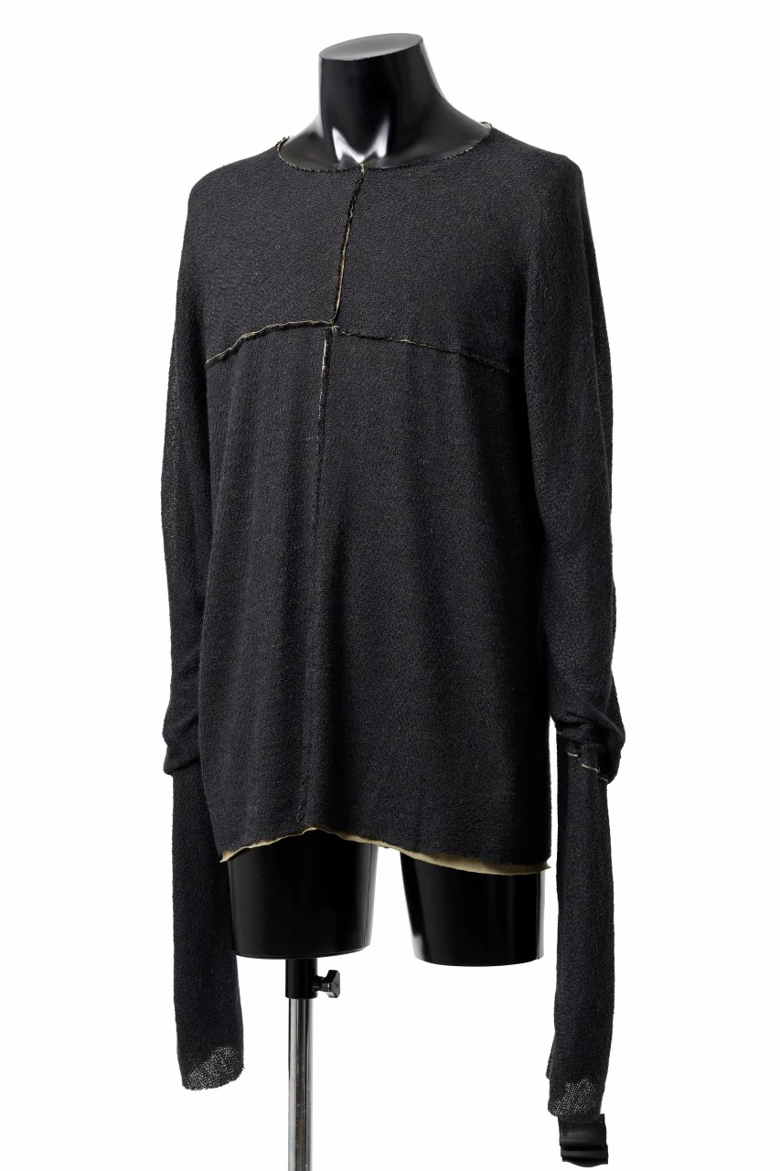 m.a+ double one piece long sleeve knit & t-shirt / T211DM/VLOH/JCL1 (BLACK/WOOD BROWN) - Image 13