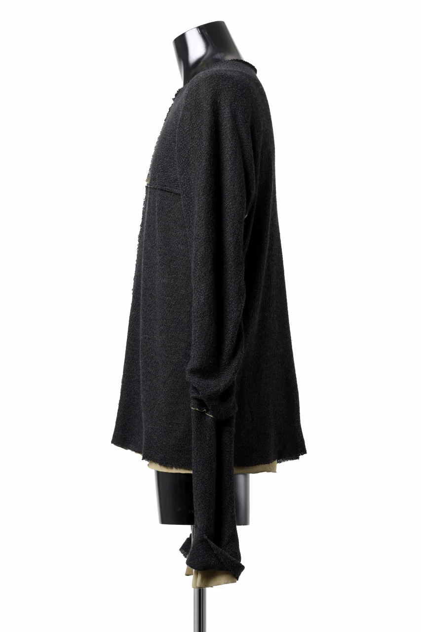m.a+ double one piece long sleeve knit & t-shirt / T211DM/VLOH/JCL1 (BLACK/WOOD BROWN) - Image 14