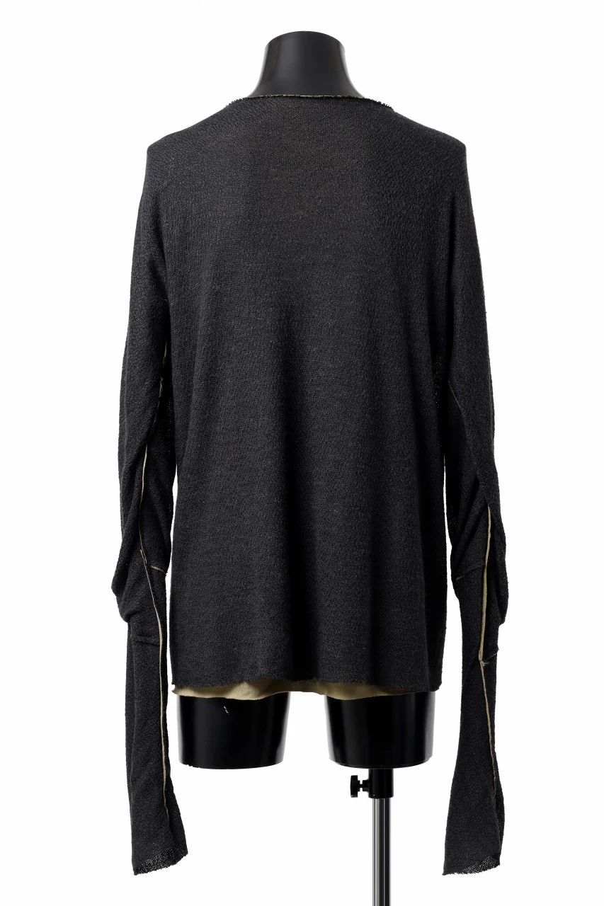 m.a+ double one piece long sleeve knit & t-shirt / T211DM/VLOH/JCL1 (BLACK/WOOD BROWN) - Image 15