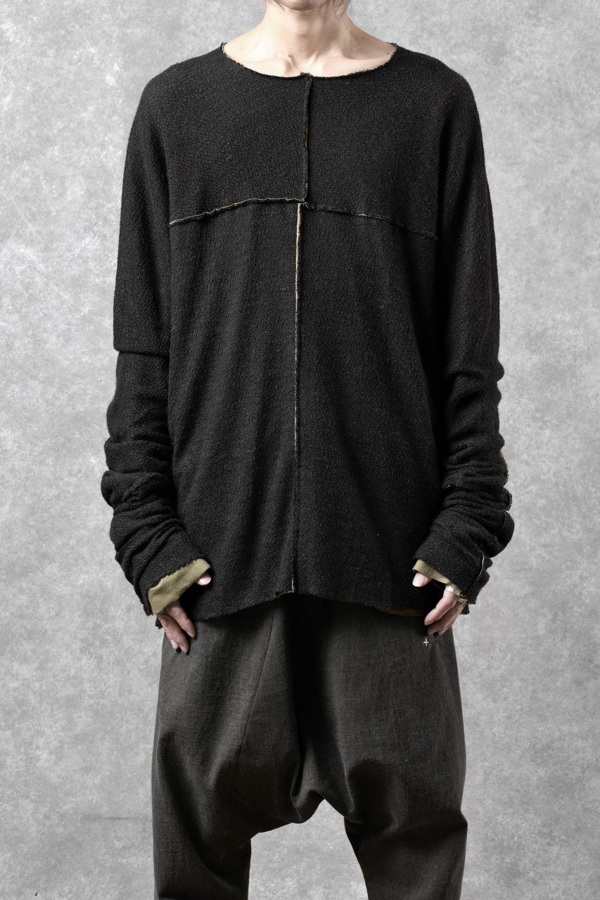 m.a+ double one piece long sleeve knit & t-shirt / T211DM/VLOH/JCL1 (BLACK/WOOD BROWN) - Image 17