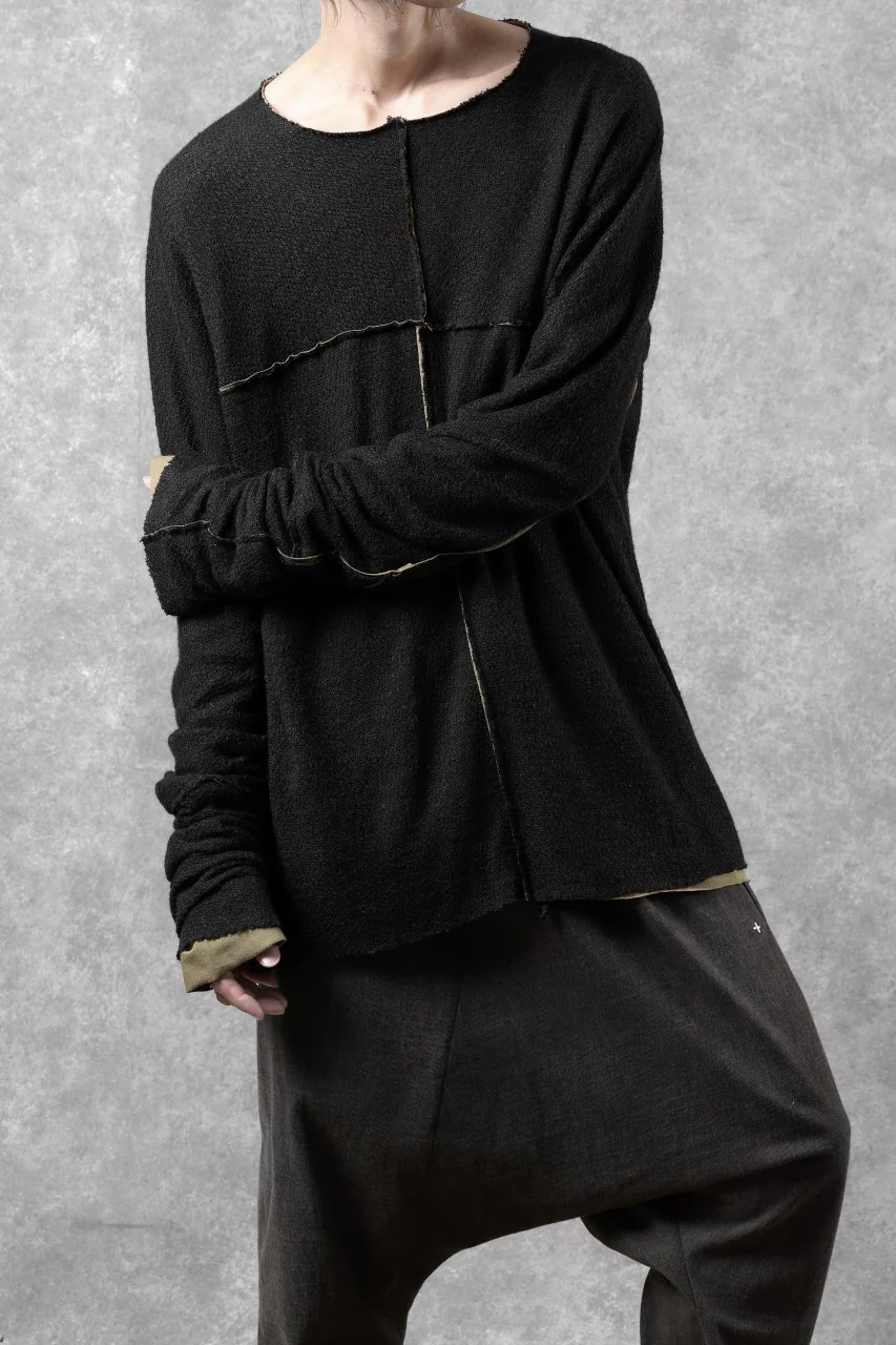 m.a+ double one piece long sleeve knit & t-shirt / T211DM/VLOH/JCL1 (BLACK/WOOD BROWN) - Image 18