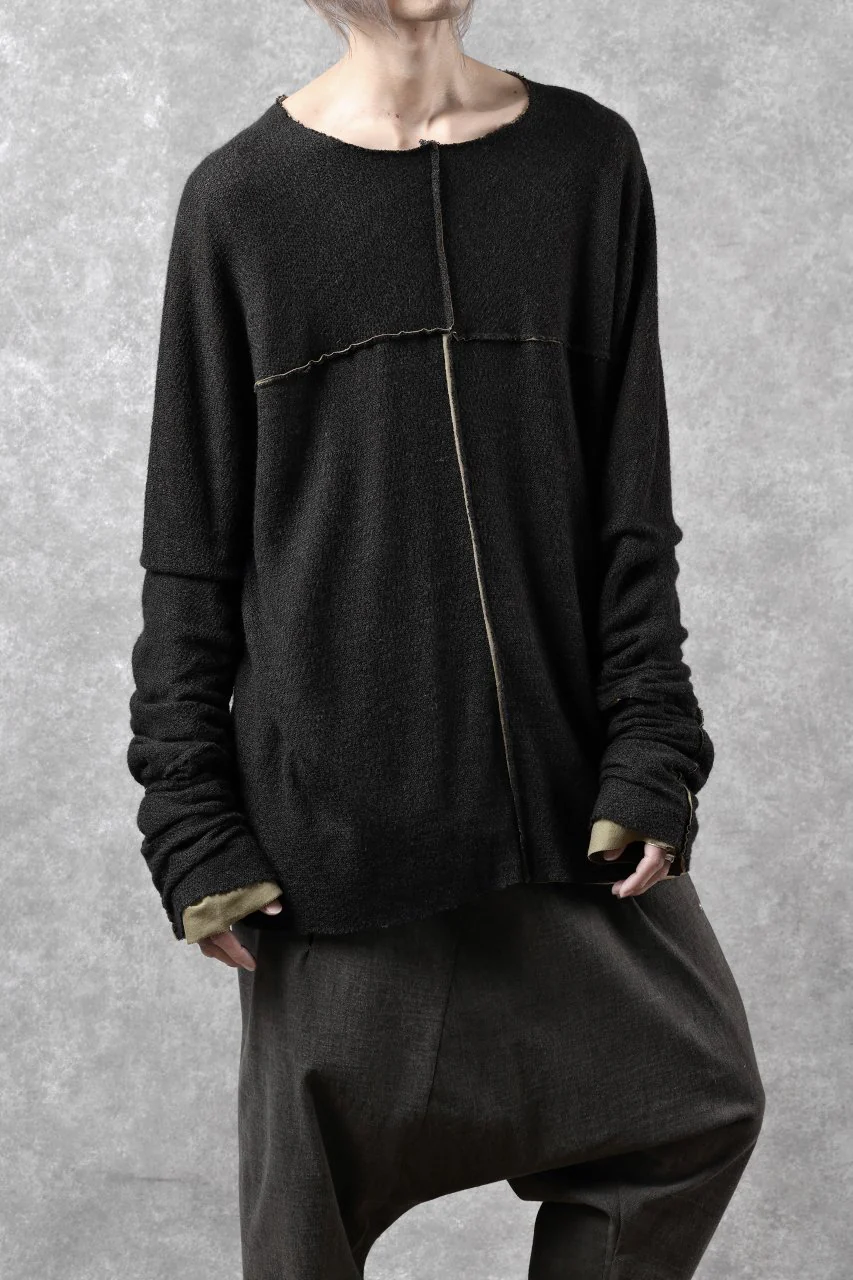 m.a+ double one piece long sleeve knit & t-shirt / T211DM/VLOH/JCL1 (BLACK/WOOD BROWN) - Image 19