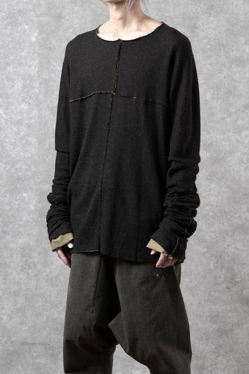 m.a+ double one piece long sleeve knit & t-shirt / T211DM/VLOH/JCL1 (BLACK/WOOD BROWN) - Image 20