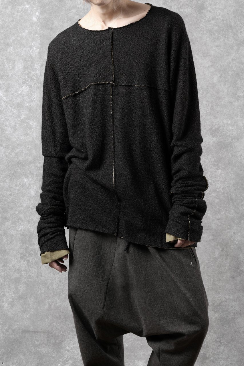 m.a+ double one piece long sleeve knit & t-shirt / T211DM/VLOH/JCL1 (BLACK/WOOD BROWN) - Image 21