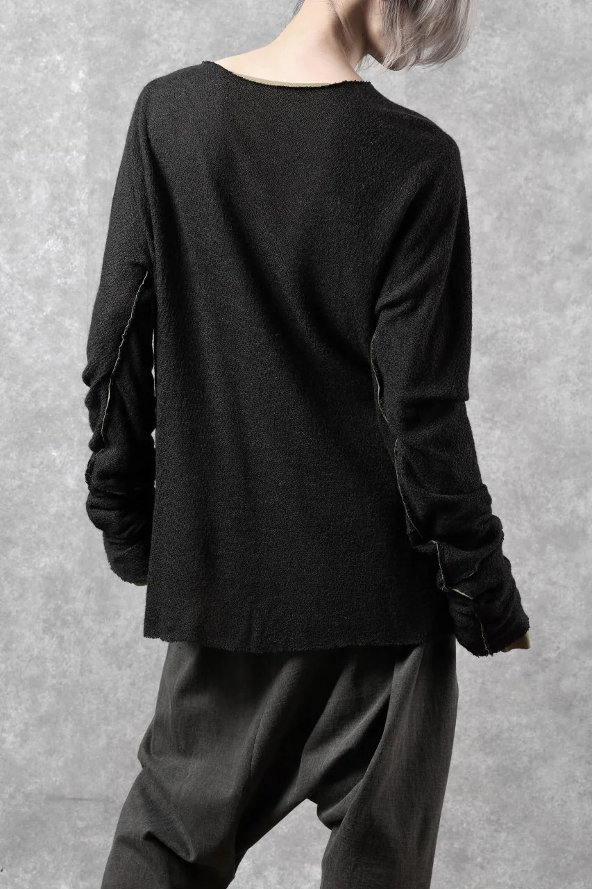 m.a+ double one piece long sleeve knit & t-shirt / T211DM/VLOH/JCL1 (BLACK/WOOD BROWN) - Image 22