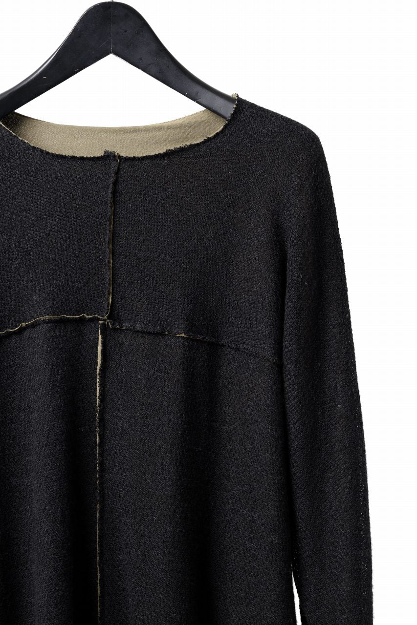 m.a+ double one piece long sleeve knit & t-shirt / T211DM/VLOH/JCL1 (BLACK/WOOD BROWN) - Image 4