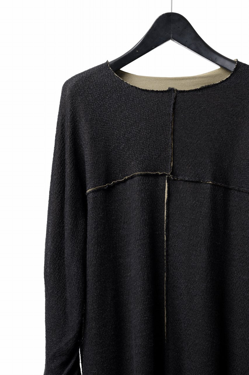 m.a+ double one piece long sleeve knit & t-shirt / T211DM/VLOH/JCL1 (BLACK/WOOD BROWN) - Image 5