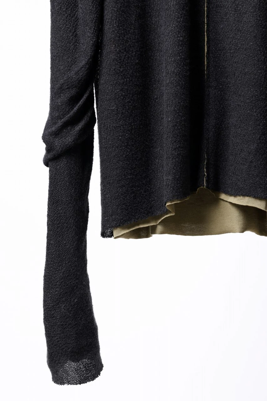m.a+ double one piece long sleeve knit & t-shirt / T211DM/VLOH/JCL1 (BLACK/WOOD BROWN) - Image 6