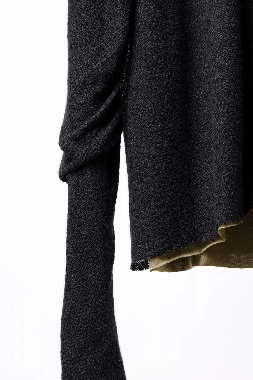 m.a+ double one piece long sleeve knit & t-shirt / T211DM/VLOH/JCL1 (BLACK/WOOD BROWN) - Image 7