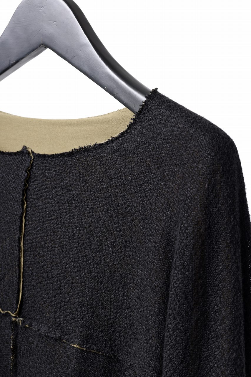 m.a+ double one piece long sleeve knit & t-shirt / T211DM/VLOH/JCL1 (BLACK/WOOD BROWN) - Image 8