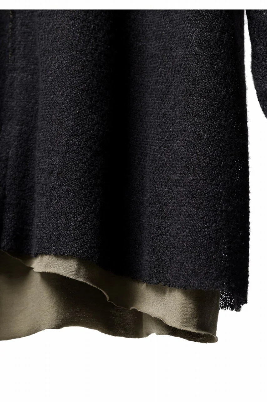 m.a+ double one piece long sleeve knit & t-shirt / T211DM/VLOH/JCL1 (BLACK/WOOD BROWN) - Image 9