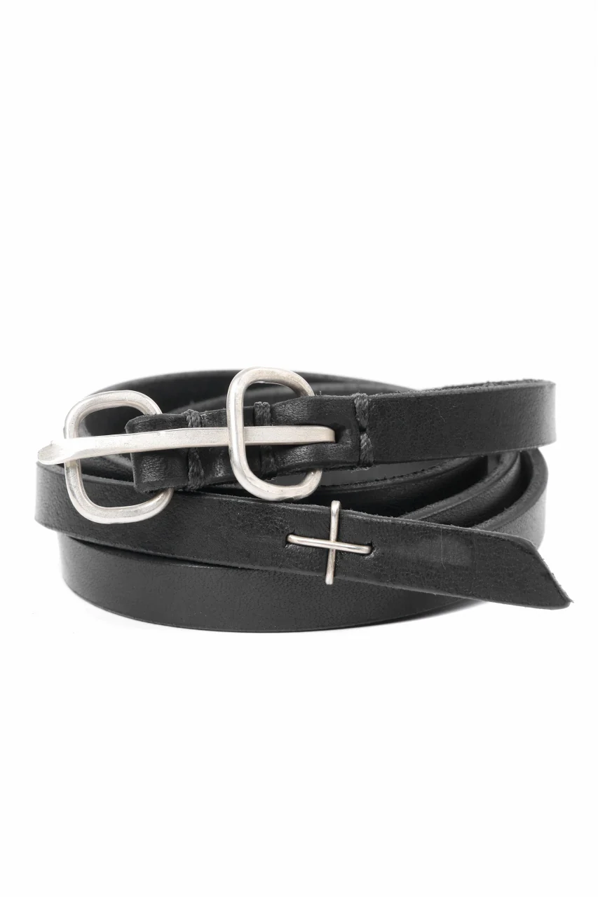 m.a+ double oval buckle extra thin belt / EL1Z/GR3,0 (BLACK)