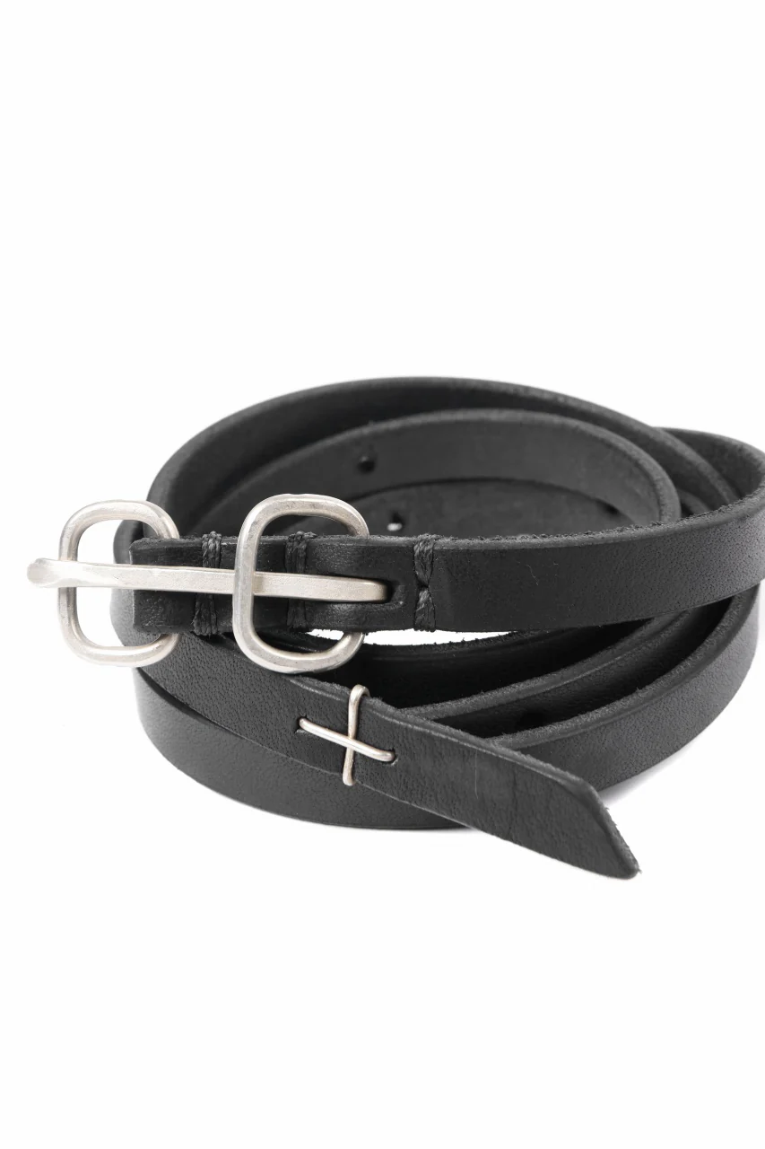 m.a+ double oval buckle extra thin belt / EL1Z/GR3,0 (BLACK) - Image 11