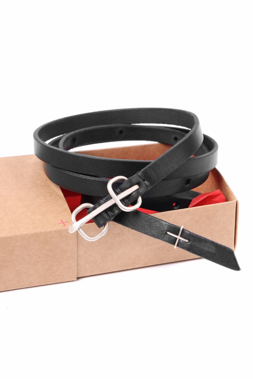 m.a+ double oval buckle extra thin belt / EL1Z/GR3,0 (BLACK) - Image 17