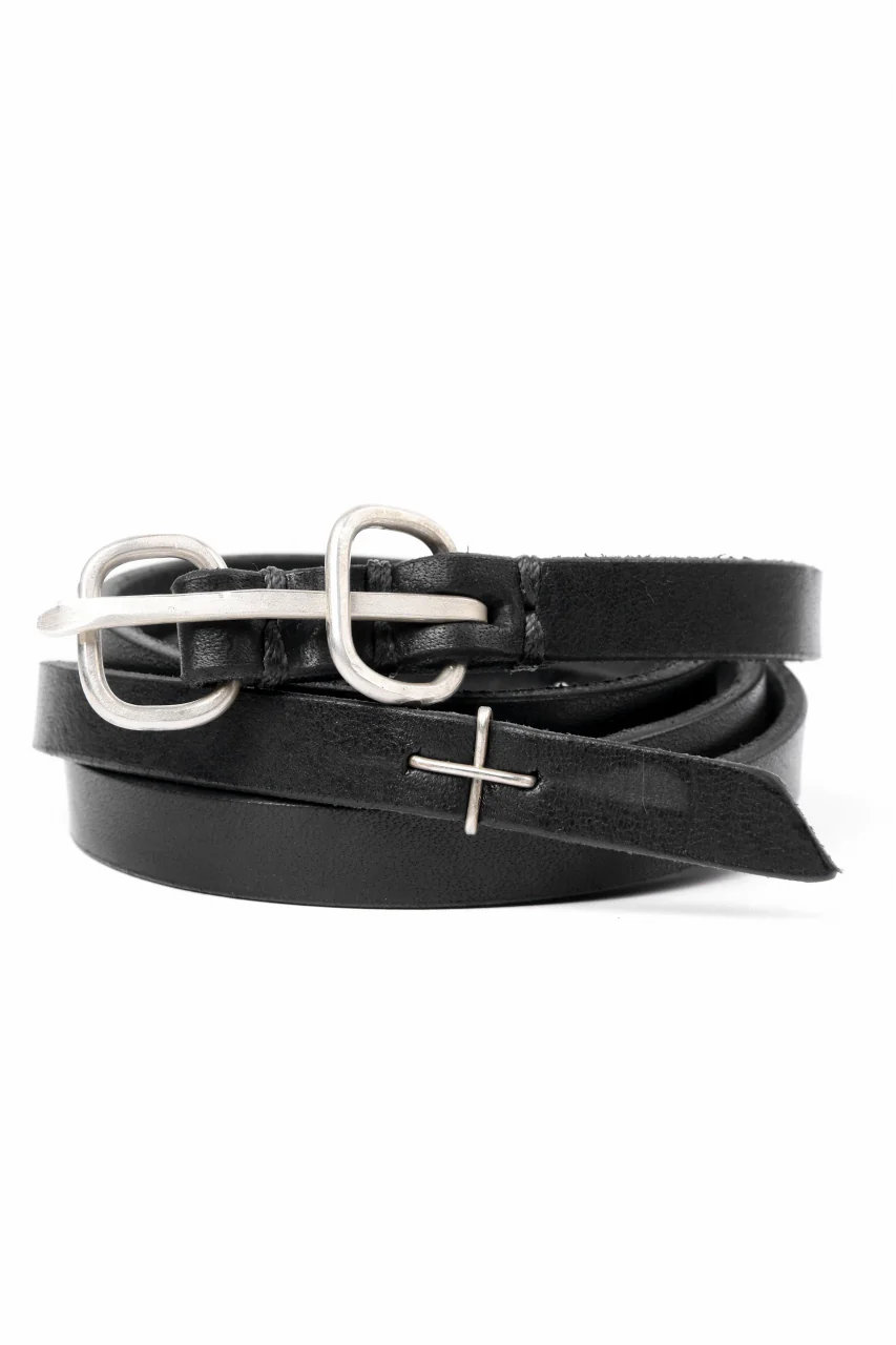 m.a+ double oval buckle extra thin belt / EL1Z/GR3,0 (BLACK) - Image 5